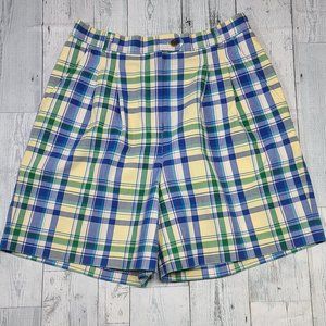 IZOD Striped Green, Yellow, Blue, High Waist Short's